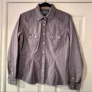 Men's Rough Stock Panhandle Slim Square/ Diamond Pearl Snap Western Shirt M